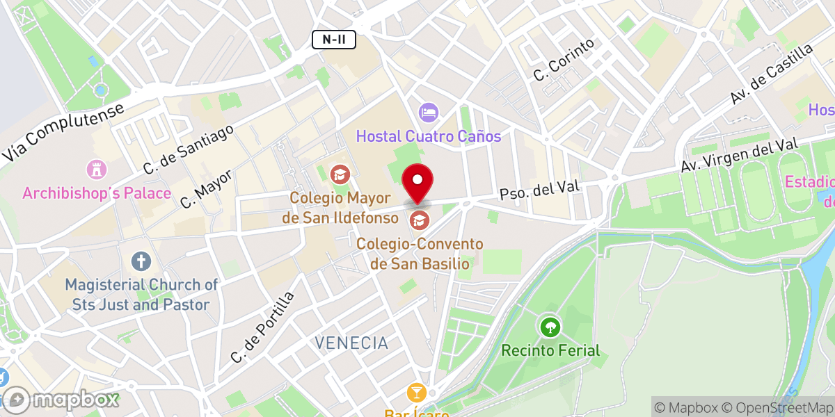 Map showing location of Convento San Basilio Magno
