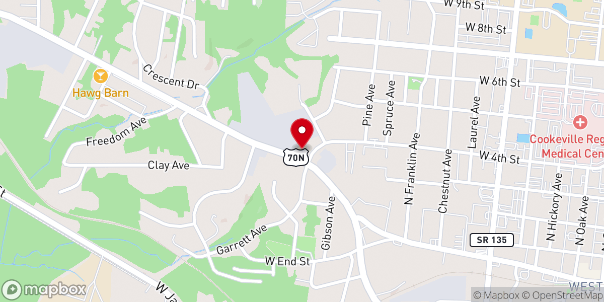 Map showing location of Trinity Baptist Church