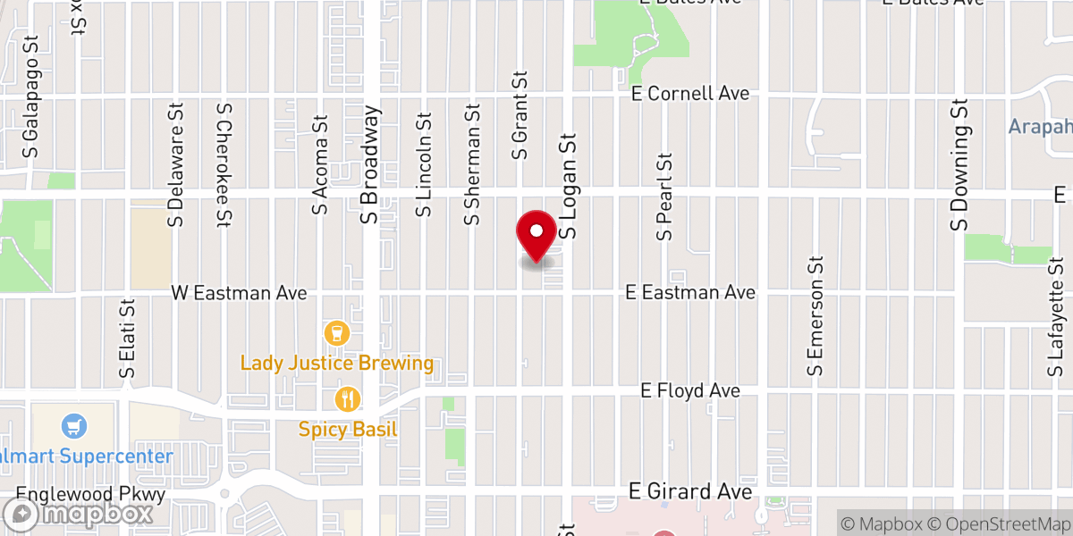 Map showing location of 420 Fire Church Denver