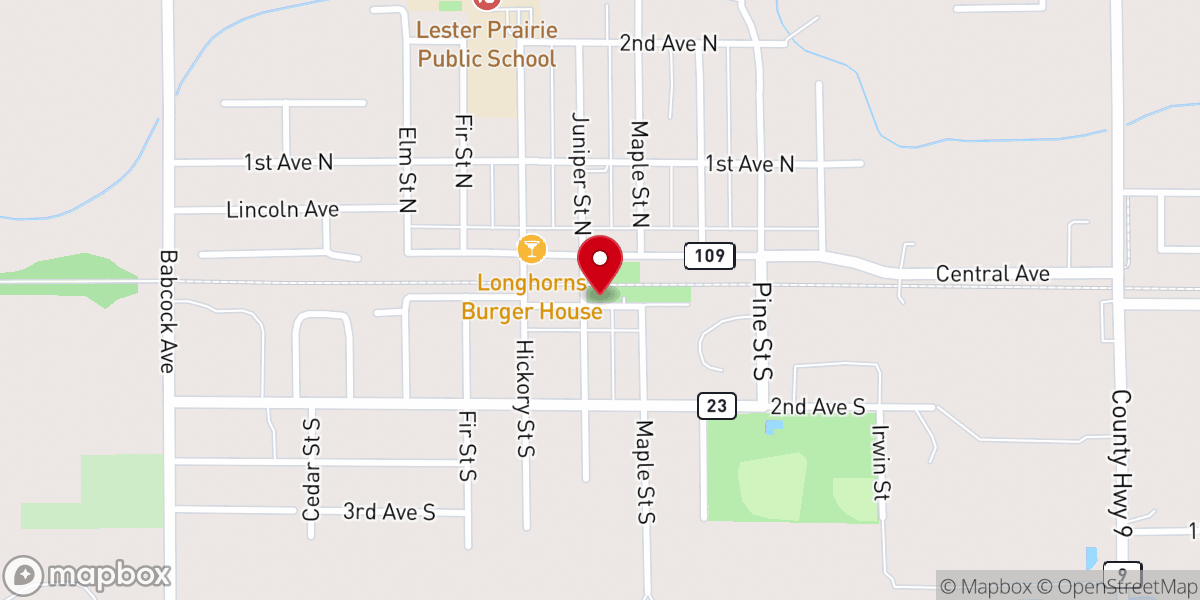 Map showing location of Lester Prairie