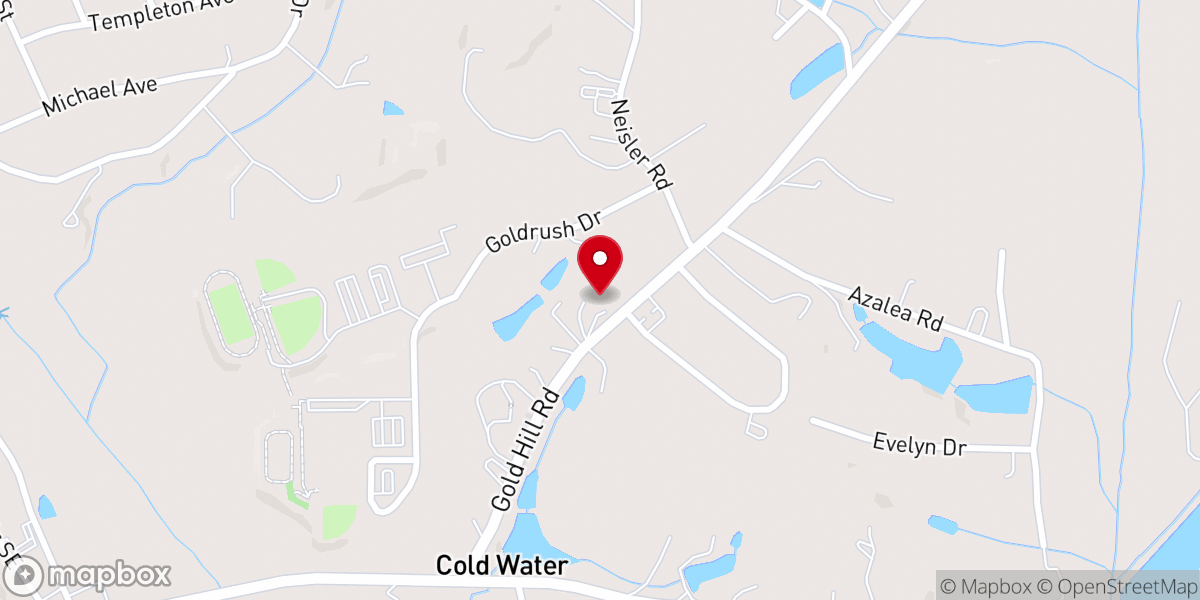 Map showing location of Cold Water Lutheran Church