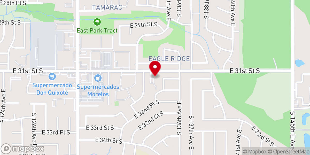Map showing location of Tulsa Korean Methodist Church