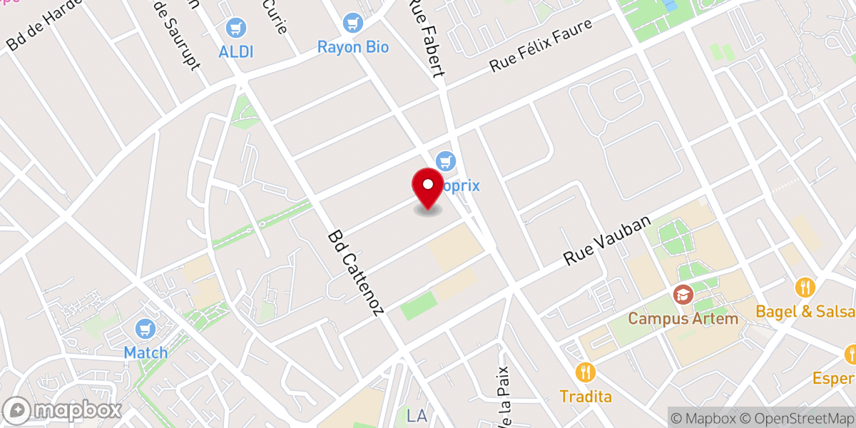 Map showing location of Église Sainte-Thérèse