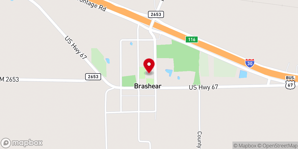 Map showing location of Brashear Baptist Church FLC