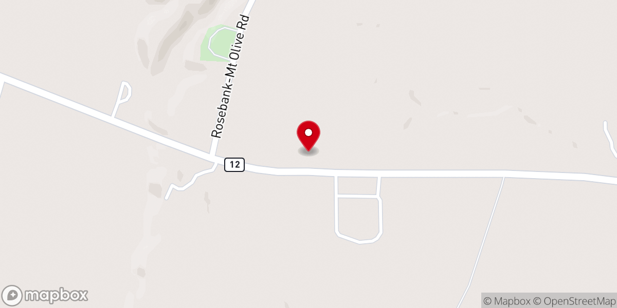 Map showing location of Rose Hill Baptist Church