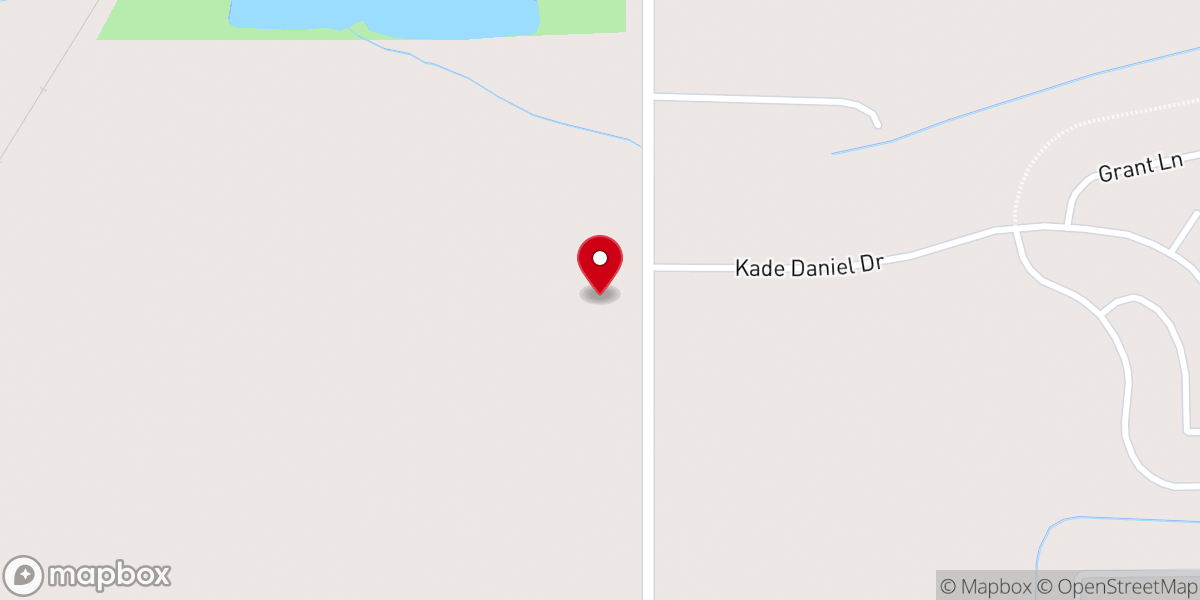 Map showing location of East Ridge Baptist Church