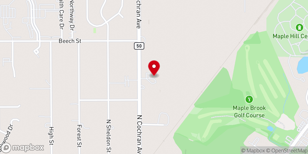 Map showing location of Peace Lutheran Church