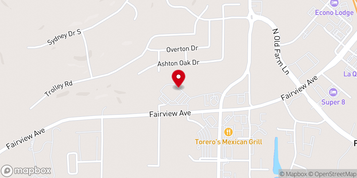 Map showing location of East Memorial Baptist Church