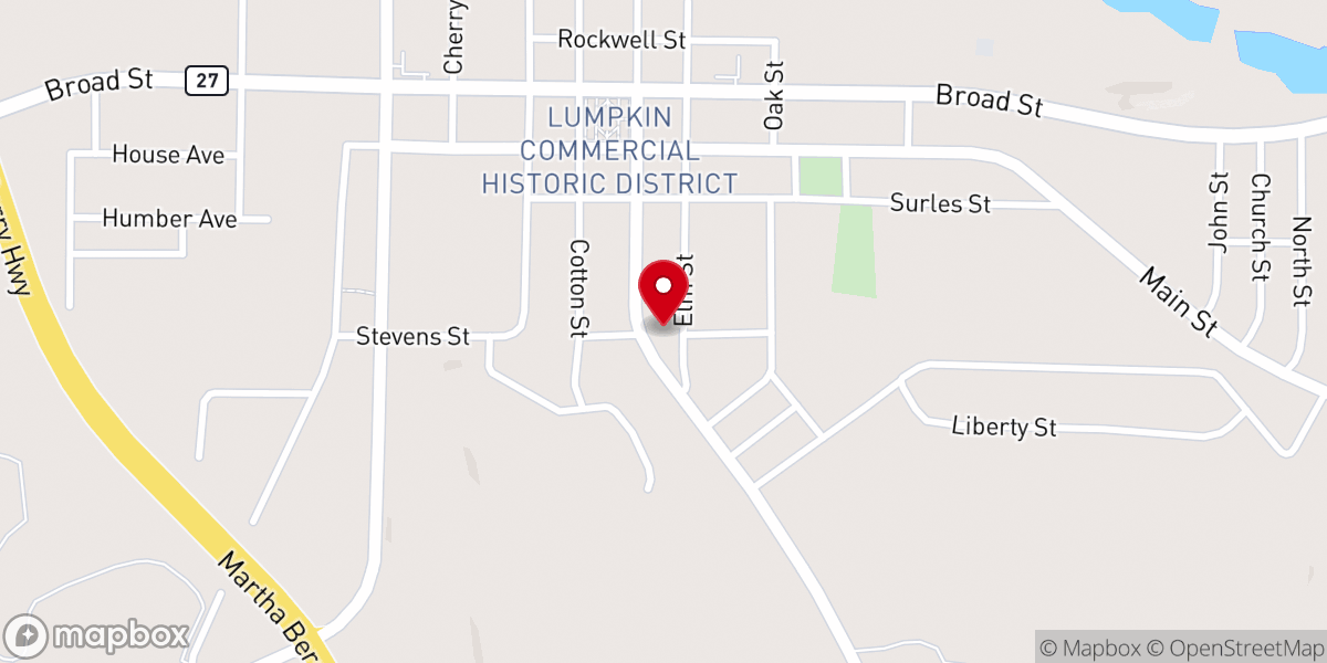 Map showing location of Ebenzer Missionary Baptist Church New Vision Life Center