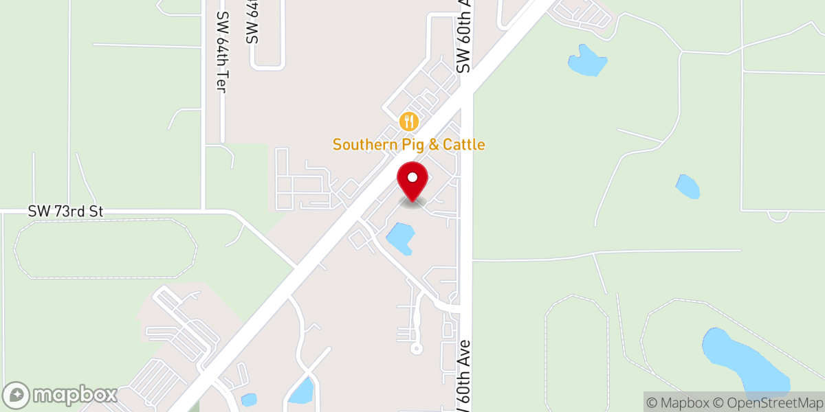 Map showing location of Oakwood Church