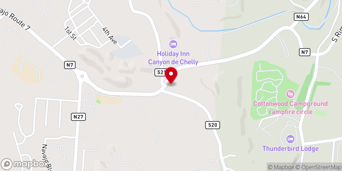 Map showing location of Chinle Navajo Congregation