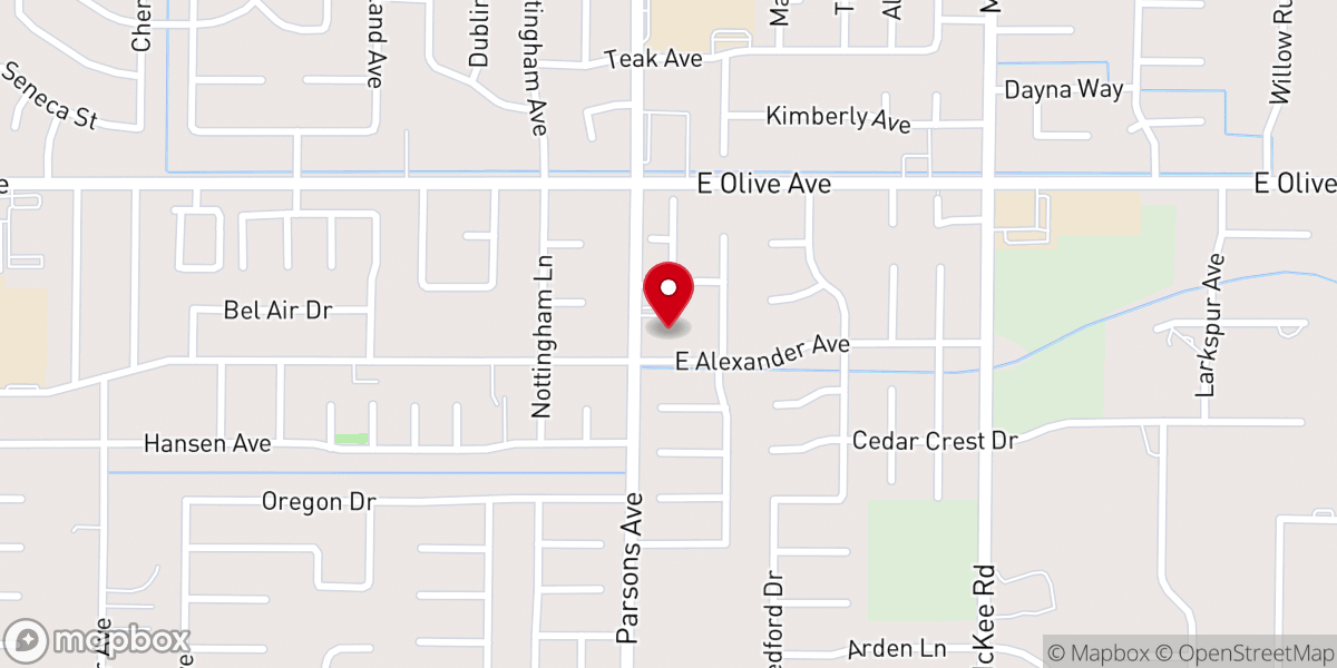 Map showing location of First Church of God-Merced