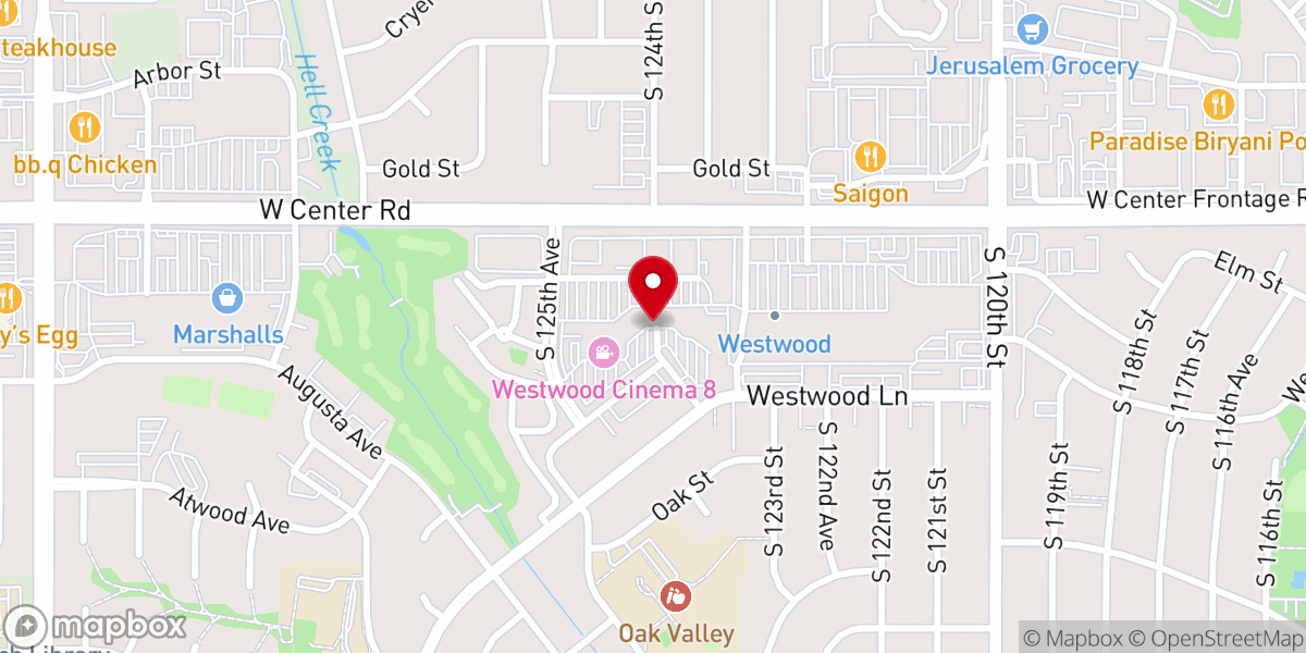 Map showing location of Harvest Church