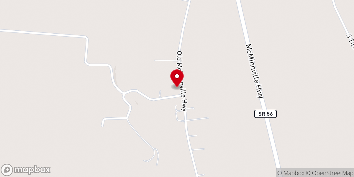 Map showing location of Whorton Springs Baptist Church