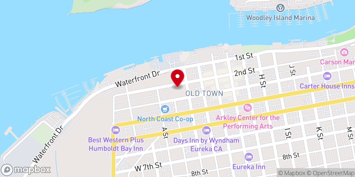 Map showing location of Eureka Rescue Mission