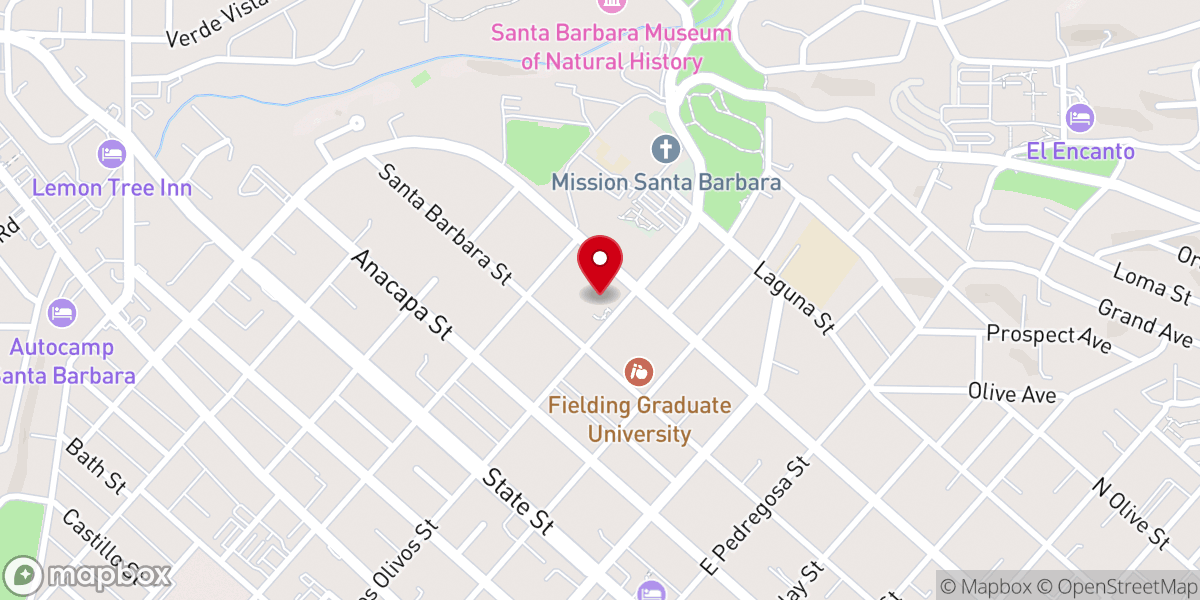 Map showing location of Poor Clares of Santa Barbara