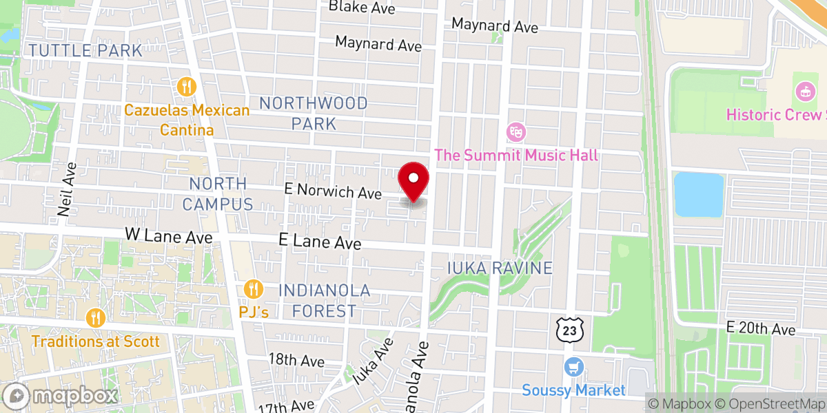 Map showing location of The Indianola Church