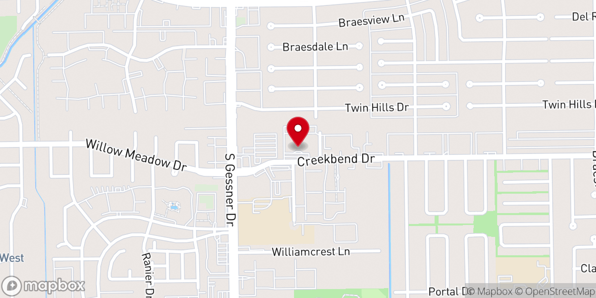 Map showing location of I G B O Catholic Community Houston