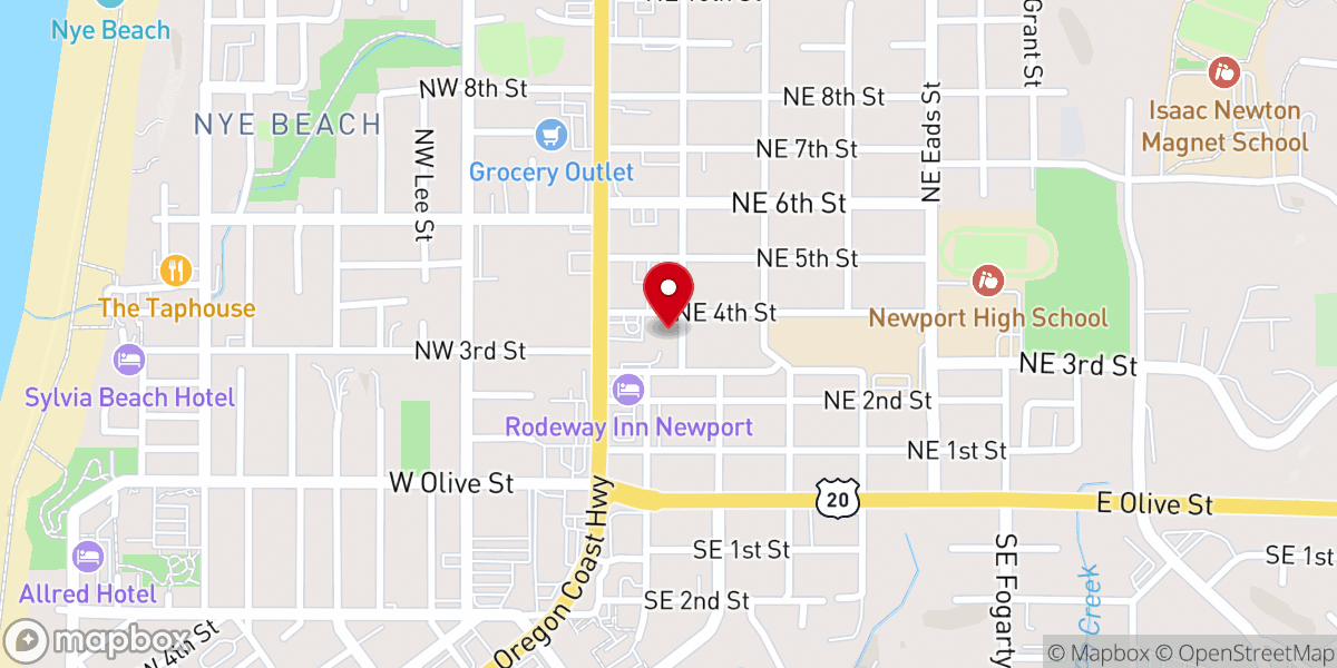 Map showing location of The Salvation Army Newport Worship and Family Services Center