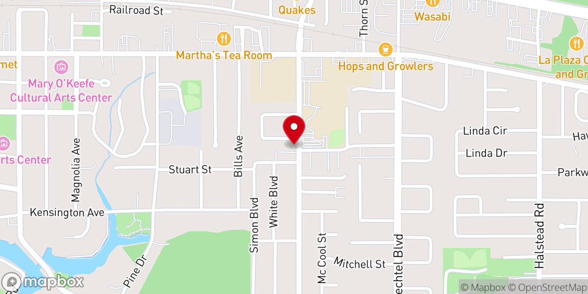 Map showing location of Emmanuel Baptist Church