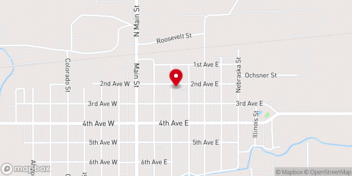 Map showing location of Assembly of God