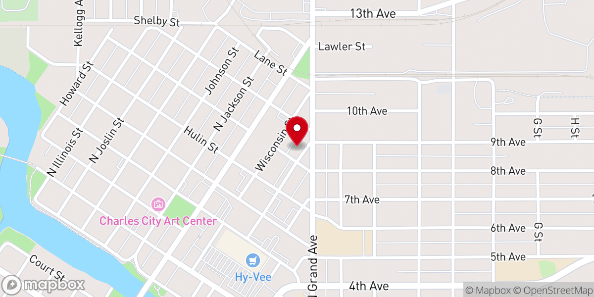 Map showing location of Calvary Baptist Church