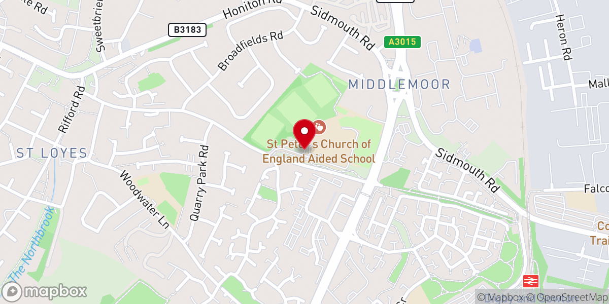 Map showing location of Grace Church Exeter
