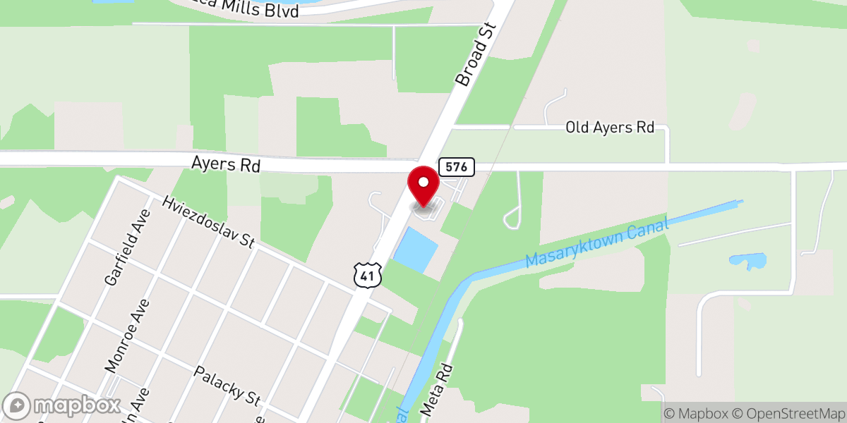 Map showing location of Holy Trinity Lutheran Church