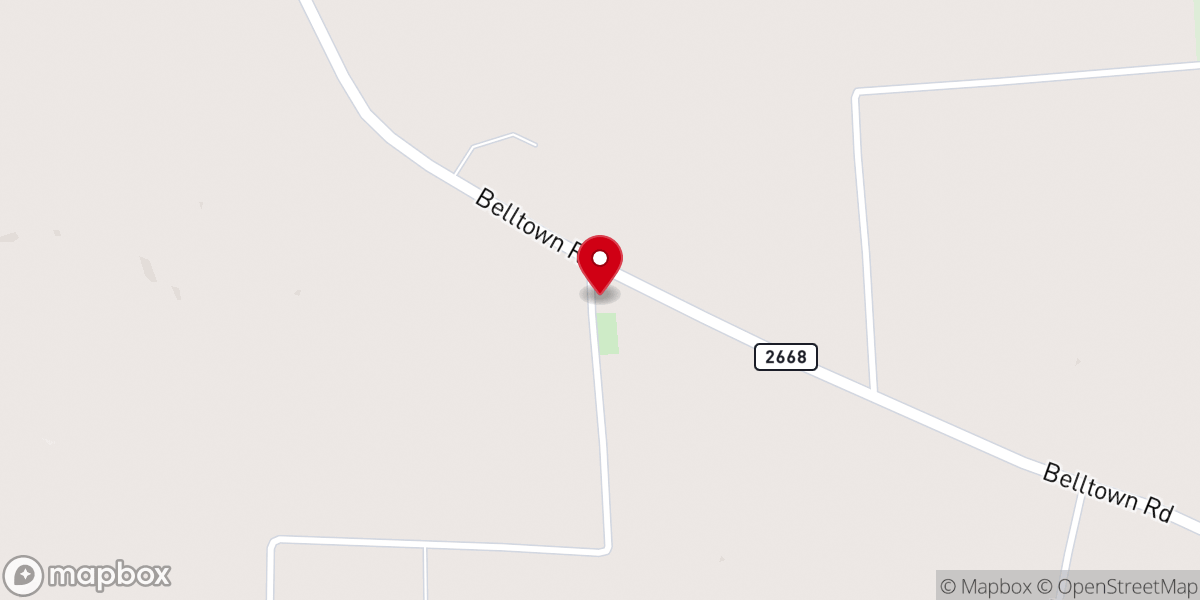 Map showing location of New Bethel Church