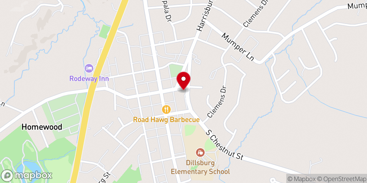 Map showing location of Dillsburg Brethren In Christ