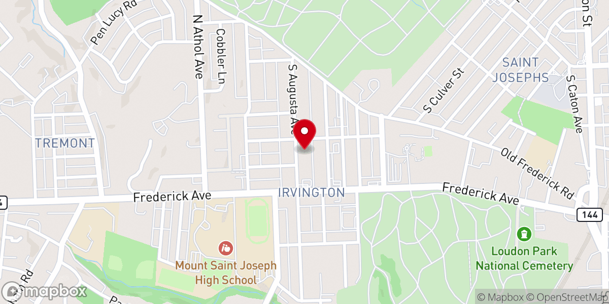 Map showing location of Church at Baltimore