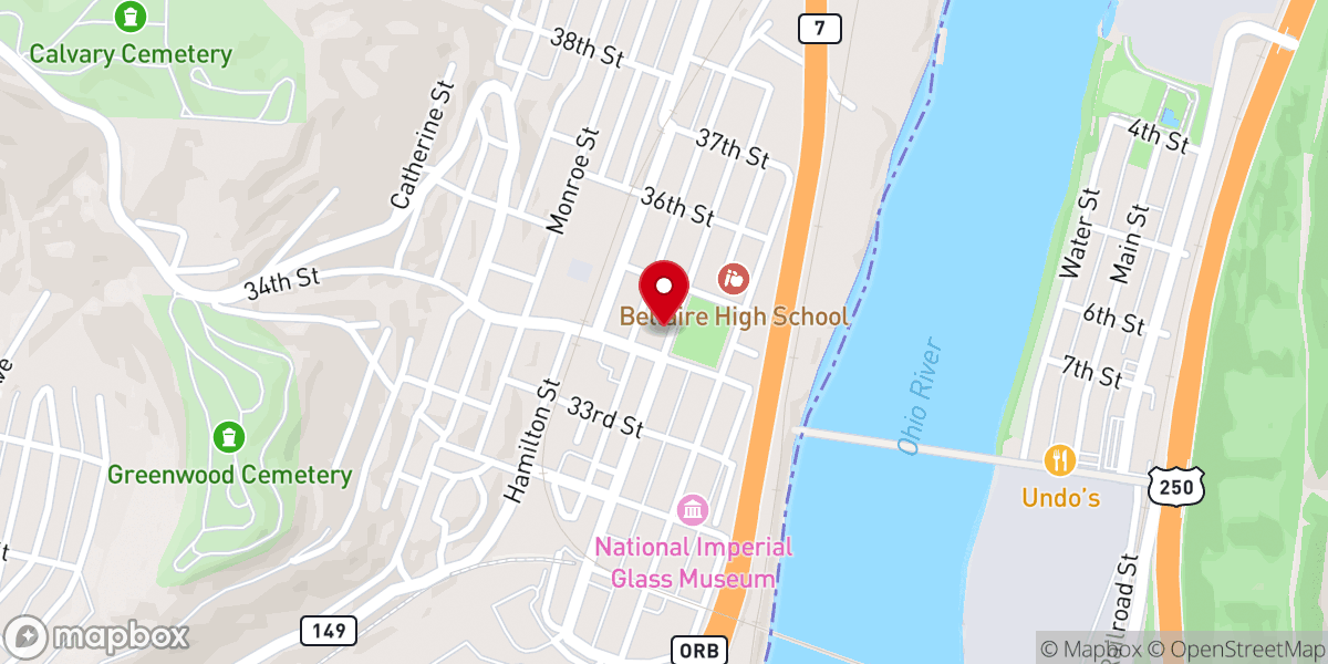 Map showing location of Bellaire First Methodist Church