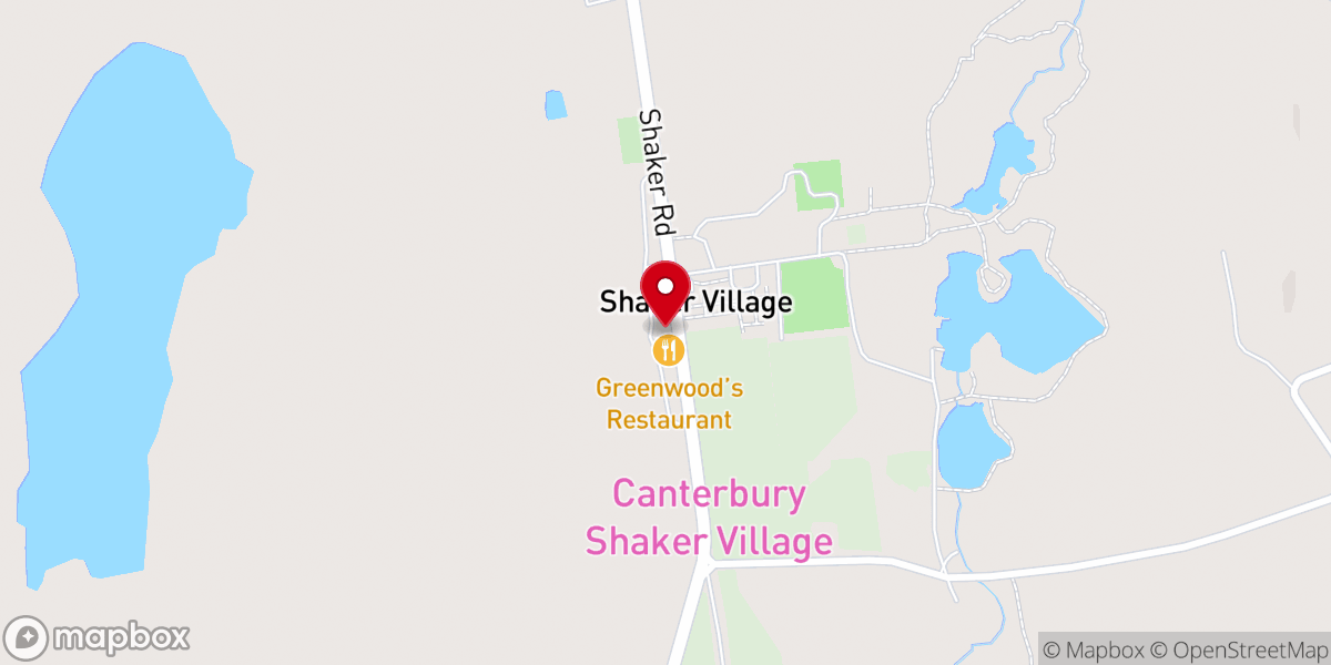 Map showing location of Canterbury Shaker Village