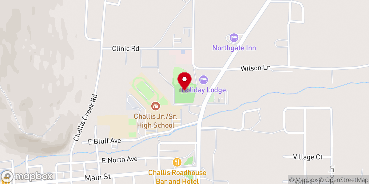 Map showing location of Challis Skate Park