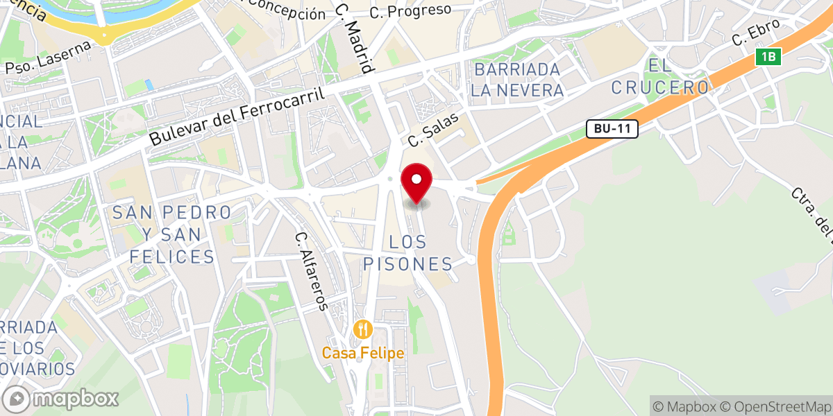 Map showing location of Iglesia Cuerpo de Cristo