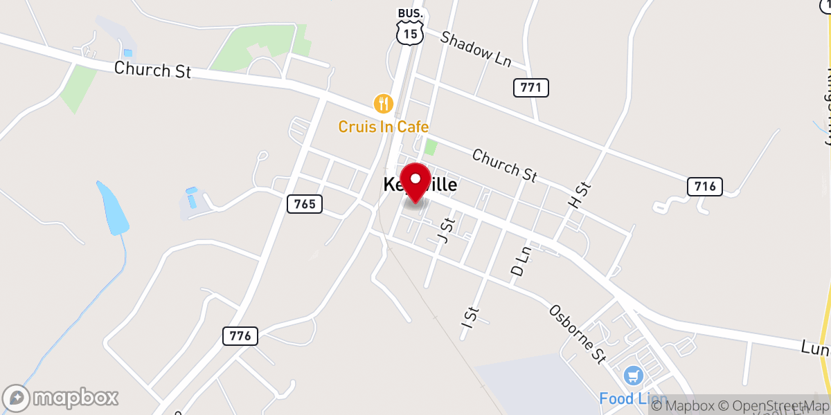 Map showing location of King Street Church