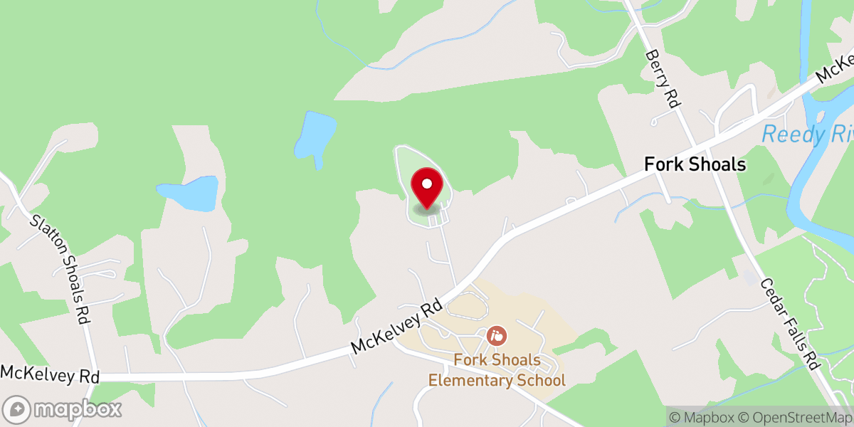 Map showing location of Fork Shoals Baptist Church | Pelzer South Carolina