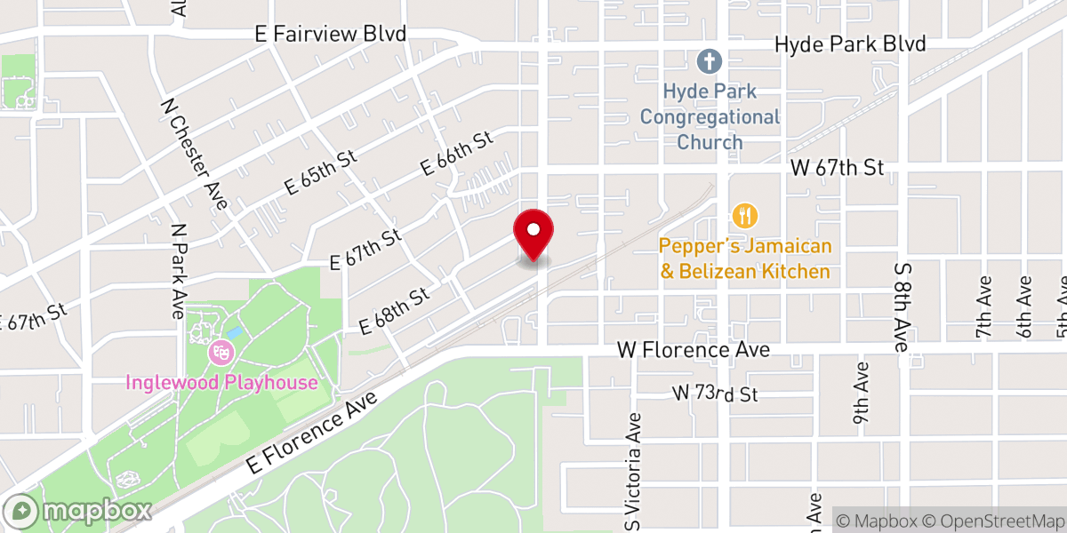 Map showing location of Renewed Church Los Angeles