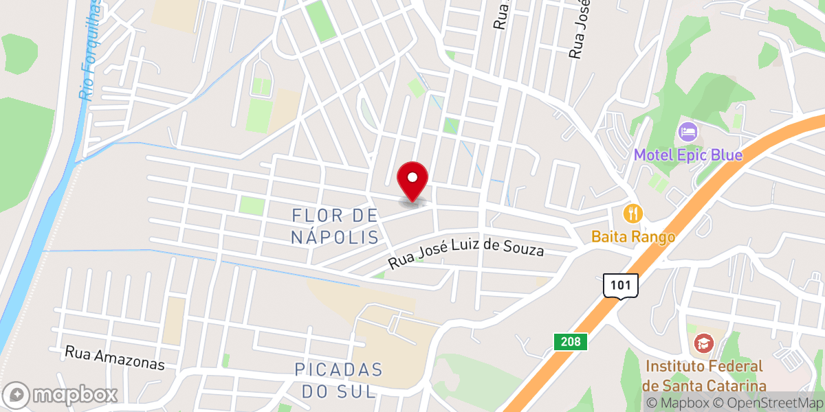 Map showing location of Assembleia de Deus | Flor de Nápolis
