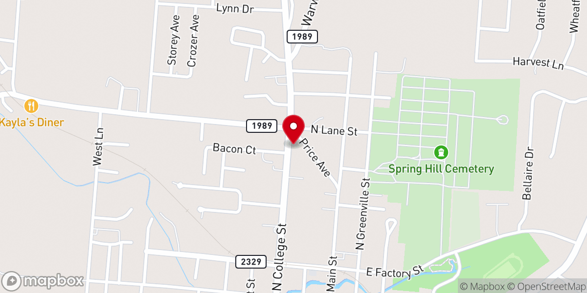 Map showing location of Harrodsburg First