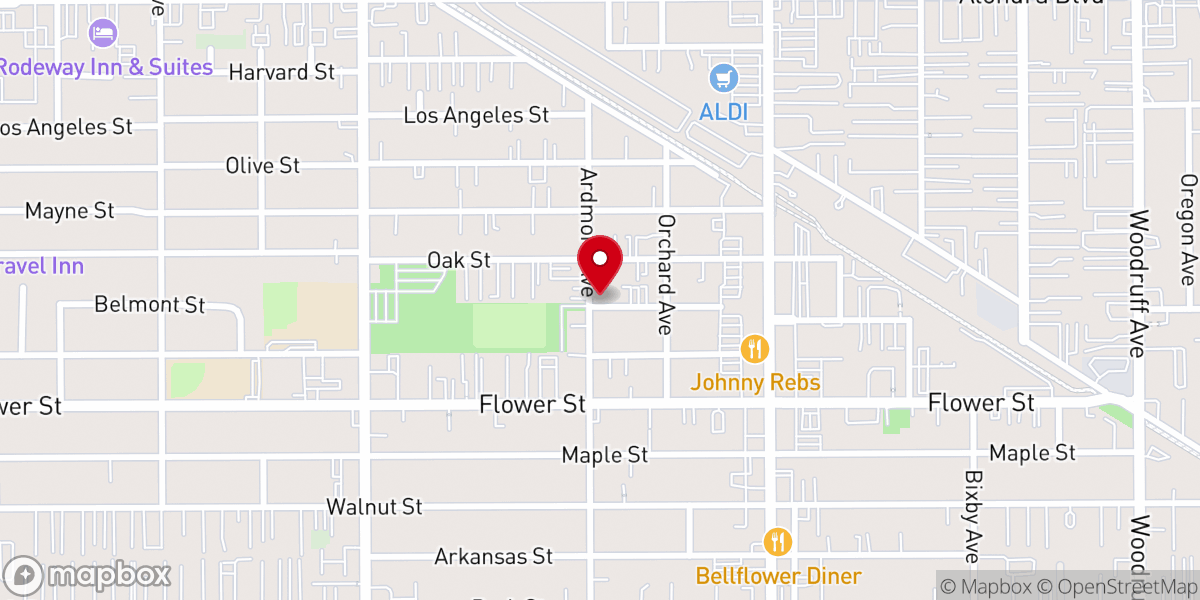 Map showing location of Vicory Outreach Southeast Los Angeles