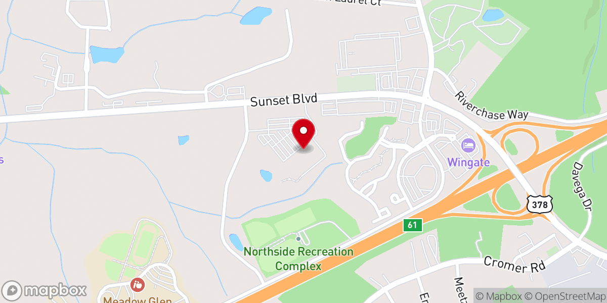 Map showing location of Northside Baptist Church