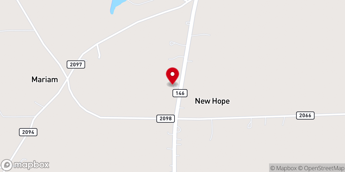Map showing location of Moss Hill Assembly God Church