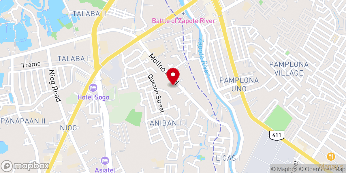 Map showing location of Bacoor Baptist Temple