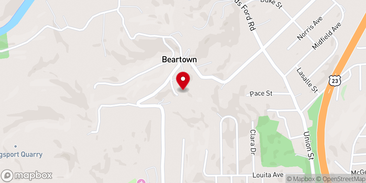 Map showing location of Parkers Chapel Freewill Baptist Church
