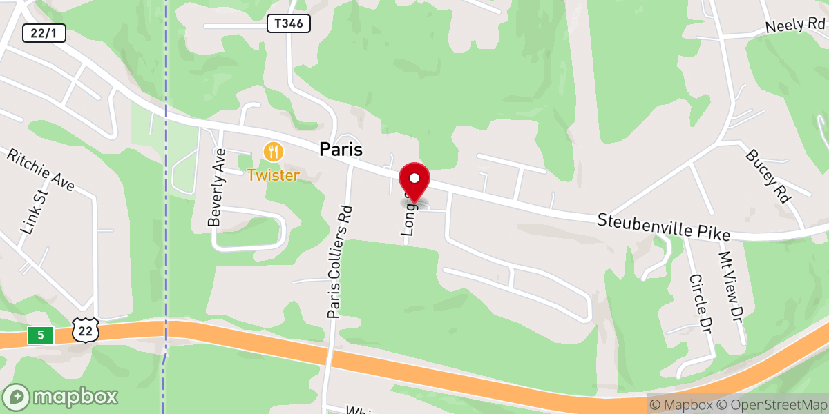 Map showing location of Paris Church of the Nazarene