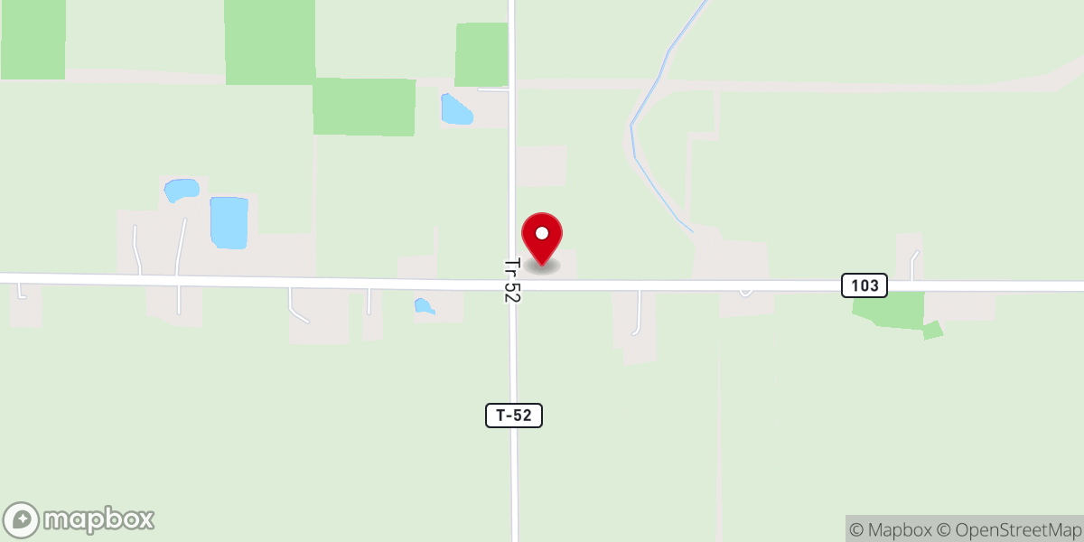 Map showing location of Bluffton Trinity Church