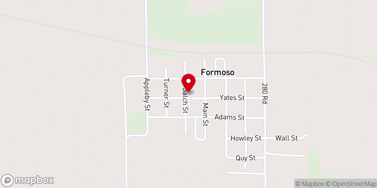Map showing location of Formoso Community Church