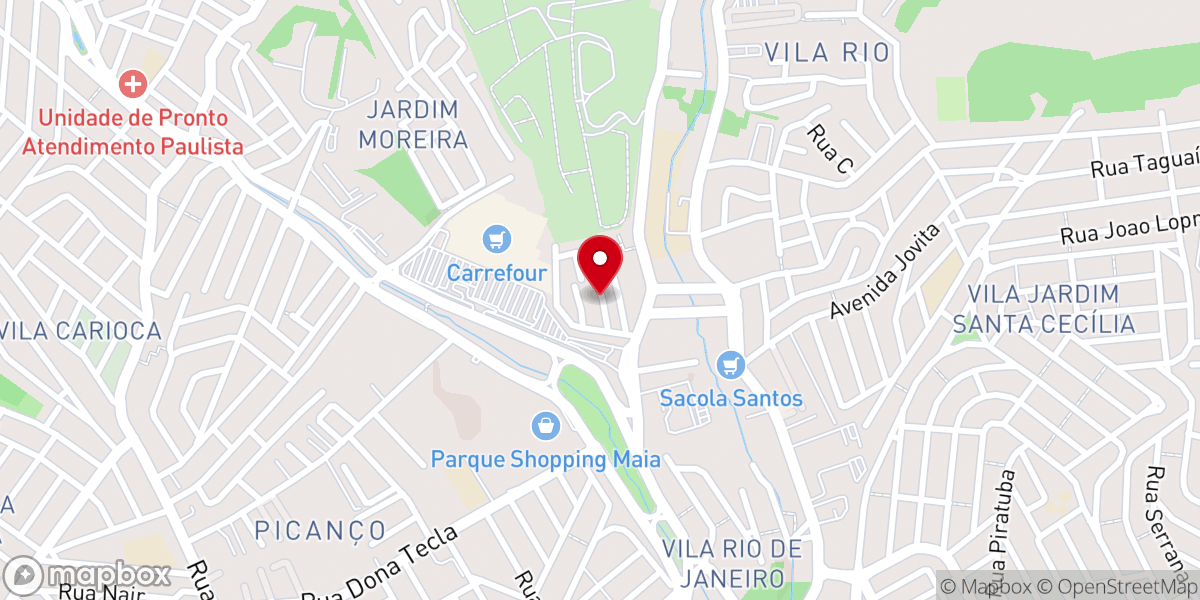 Map showing location of AD Belém Guarulhos - Jardim Crepúsculo