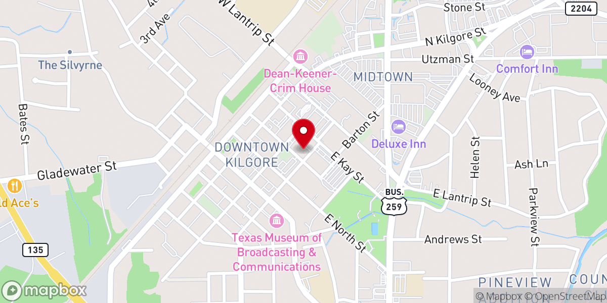Map showing location of First Church of the Nazarene